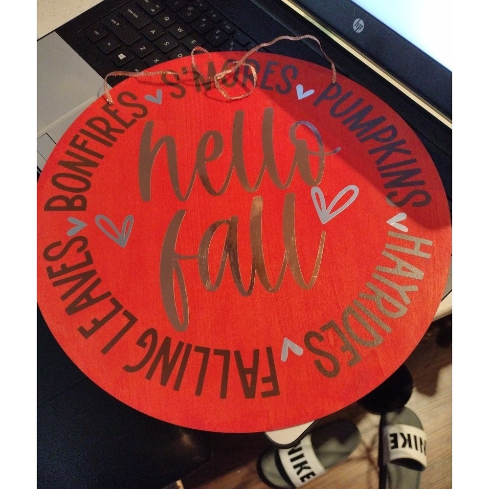 Fall sign a welcome Fall shiney lettering  matte finish home made